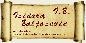 Isidora Baljošević vizit kartica